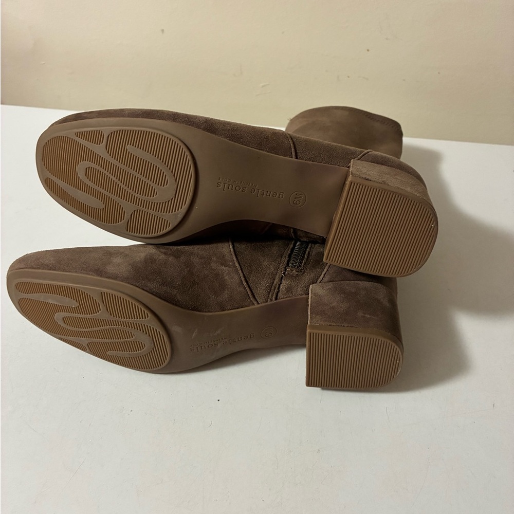 Gentle Souls Tan Suede Ankle Booties - Picture 4 of 5